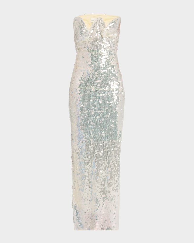 Opaline Sequin Strapless Gown